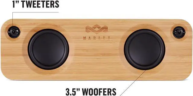 Alt view image 2 of 7 - House of Marley - Get Together Bluetooth Portable Bluetooth Speaker and Audio System - 3.5 Woofer & 1 Tweeters, 30m Wireless Range, 8 hour Playtime, Sustainably Crafted, Signature Black