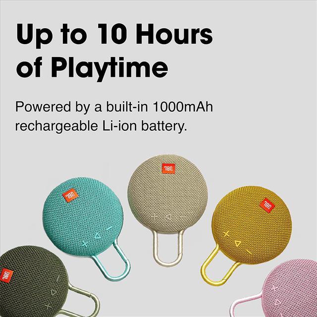 Alt view image 19 of 20 - JBL Clip 3 Portable Bluetooth Waterproof Speaker (Black)