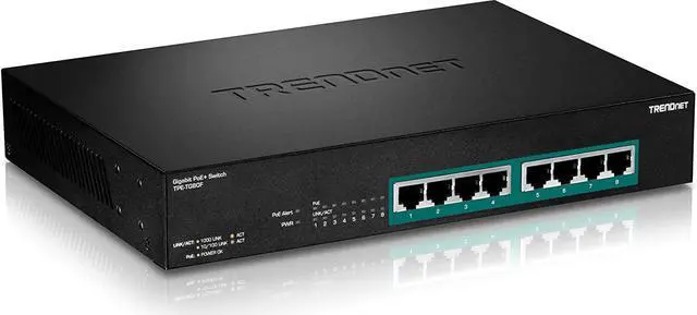 Alt view image 7 of 7 - TRENDnet 8-Port Gigabit Full Power Poe+ Switch, 8 x Gigabit PoE+ Ports, 240W Power Budget, 16Gbps Switching Capacity, Rack Mountable, Ethernet Network Switch, Metal, Lifetime Protection, TPE-TG80F