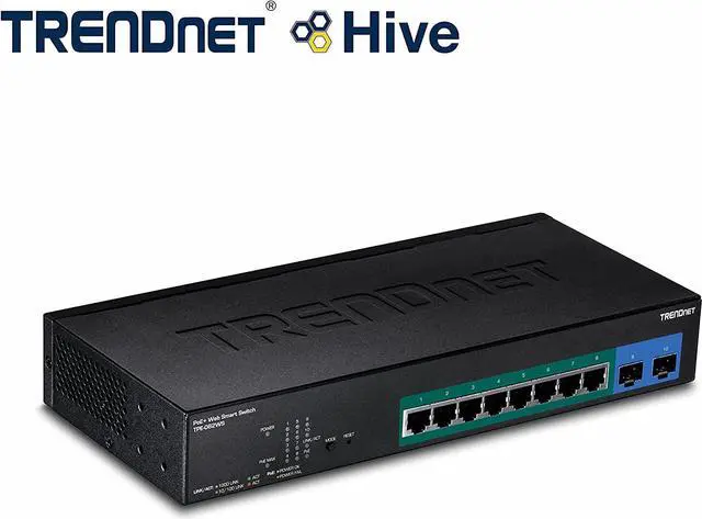 Alt view image 5 of 7 - TRENDnet 10-Port Gigabit Web Smart PoE+ Switch, TPE-082WS, 8 X Gigabit PoE+ Ports, 2 X SFP Slots, Vlan, QoS, Lacp, IPv6 Support, 20Gbps Switching Capacity, 75W PoE Power Budget, Lifetime Protection