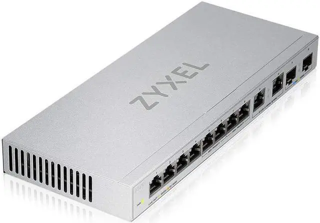 Main image of Zyxel 12-Port Multi-Gigabit Ethernet Unmanaged Switch | 2 x 2.5G | 2 x 10G SFP+ Fiber | 8 x GbE Ports | Plug & Play | Desktop or Wall-Mount | Ethernet Splitter | Limited XGS1010-12