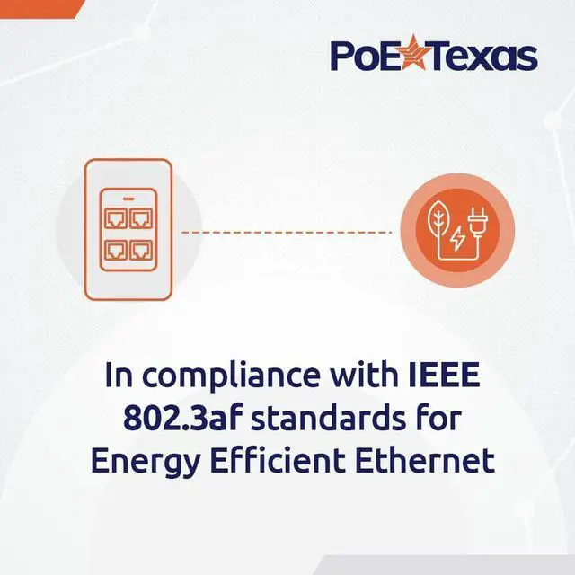 Alt view image 4 of 6 - PoE Texas 4 Port Inwall Gigabit PoE Extender - Power Over Ethernet in-Wall Switch Plate with IEEE 802.3bt Uplink & Full Passthrough VLAN, Extend WiFi Access Point, Computer Network, VoIP & More
