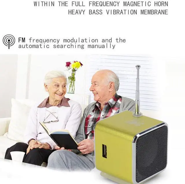 Alt view image 3 of 7 - Yoidesu TD-V26 Portable Mini Speaker Music Player FM Radio Battery Powered Mini Digital Display Screen Speaker Music Player for Computer&Cell Phone Support Card and U Disk