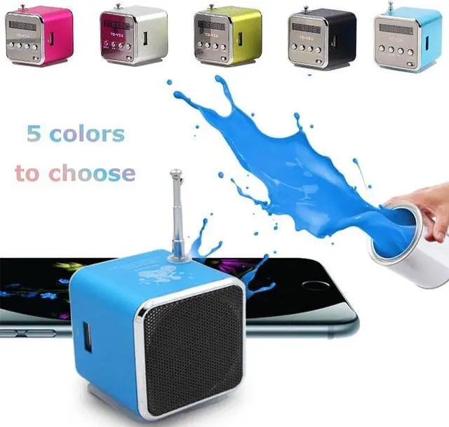 Alt view image 2 of 7 - Yoidesu TD-V26 Portable Mini Speaker Music Player FM Radio Battery Powered Mini Digital Display Screen Speaker Music Player for Computer&Cell Phone Support Card and U Disk