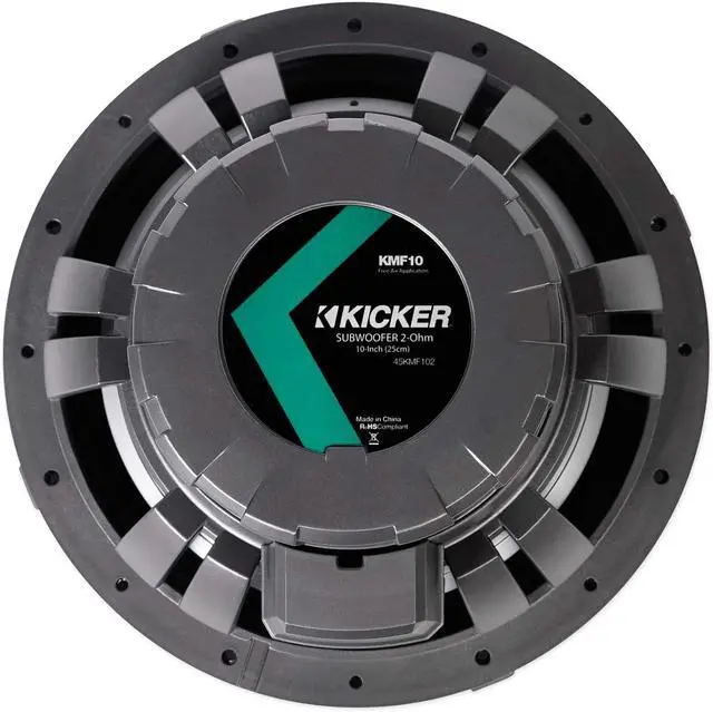 Alt view image 4 of 7 - KICKER 45KMF102 10" 350w Peak/175w RMS Marine Boat Subwoofer Freeair Sub KMF12 Bundle with Rockville RPB2-BLACK Portable Bluetooth Speaker (2 Items)
