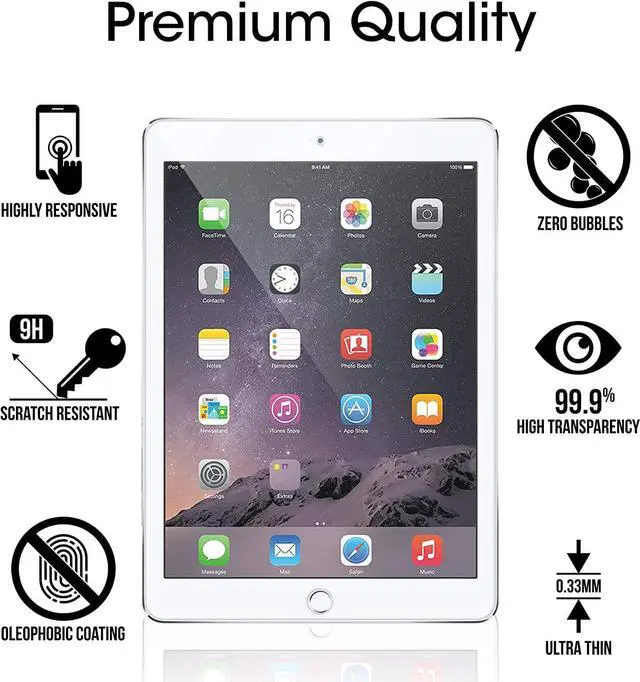 Alt view image 4 of 6 - Glass Screen Protector for iPad 9.7 6th Gen 5th Gen iPad Pro 9.7 iPad Air Air 2 Tempered Glass  Pencil Compatible 1 Pack