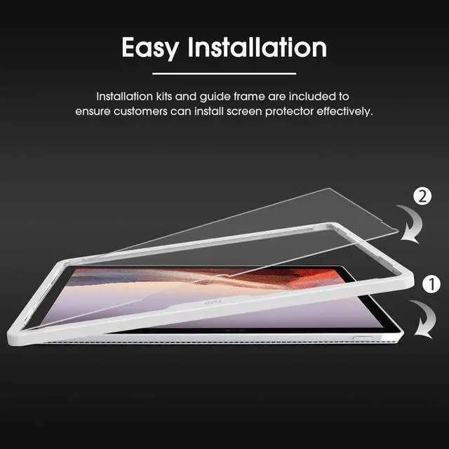 Alt view image 3 of 7 - Screen Protector Compatible with Surface Pro 7 Plus/Surface Pro 7/Surface Pro 6/ Surface Pro 5/Surface Pro 4 - [Tempered Glass] [High Responsivity] [Scratch Resistant] [High Definition]