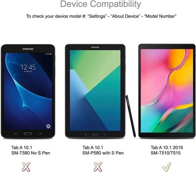 Alt view image 6 of 6 - (2 Pack) Designed for  Galaxy Tab A 10.1 (2019) (SM-T510 Model) Screen Protector (Tempered Glass) Anti Scratch Bubble Free
