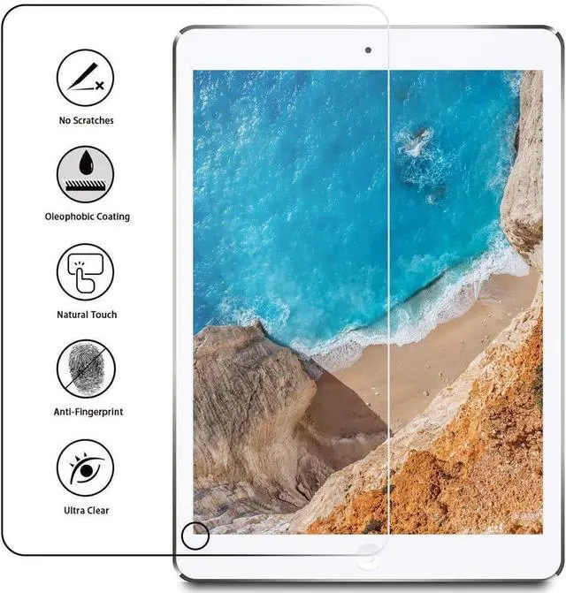 Alt view image 6 of 7 - iPad Air 2 Screen Protector [2 Pack] Premium Tempered Glass Film [9H Hardness] [Scratch-Resistant][HD Clear] iPad 6th generation screen protector iPad 9.7 screen protector iPad Air 1 Pro 5th 9.7-Inch