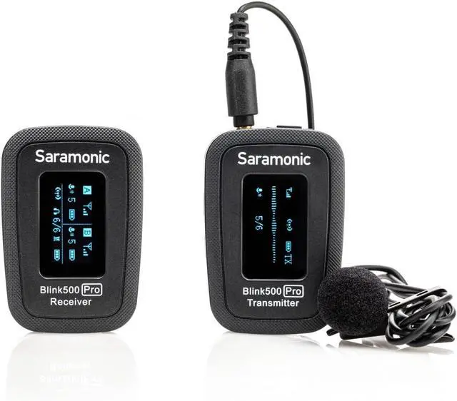 Alt view image 4 of 7 - Saramonic Advanced 2.4 GHz Wireless Clip-On Microphone System with Lavalier & Dual-Channel Receiver for Cameras, Mobile Devices and More (Blink 500 Pro B1), Black,1x TX - TRS/TRRS, BLINK500PROB1