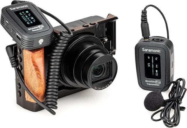 Alt view image 3 of 7 - Saramonic Advanced 2.4 GHz Wireless Clip-On Microphone System with Lavalier & Dual-Channel Receiver for Cameras, Mobile Devices and More (Blink 500 Pro B1), Black,1x TX - TRS/TRRS, BLINK500PROB1