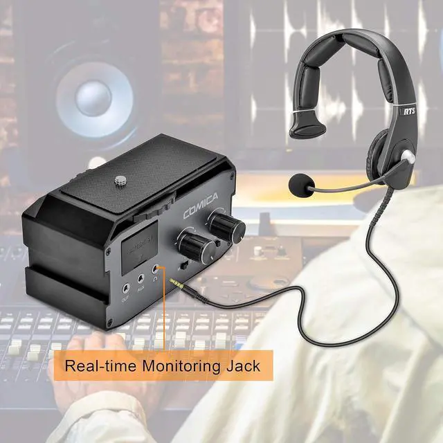 Alt view image 4 of 7 - CVM-AX3 Audio Mixer, Dual XLR/3.5mm/6.35mm Mic Preamp 9V Phantom Power with Real-time Monitor for Interview Guitar Recording Canon Nikon DSLR Camera Camcorder