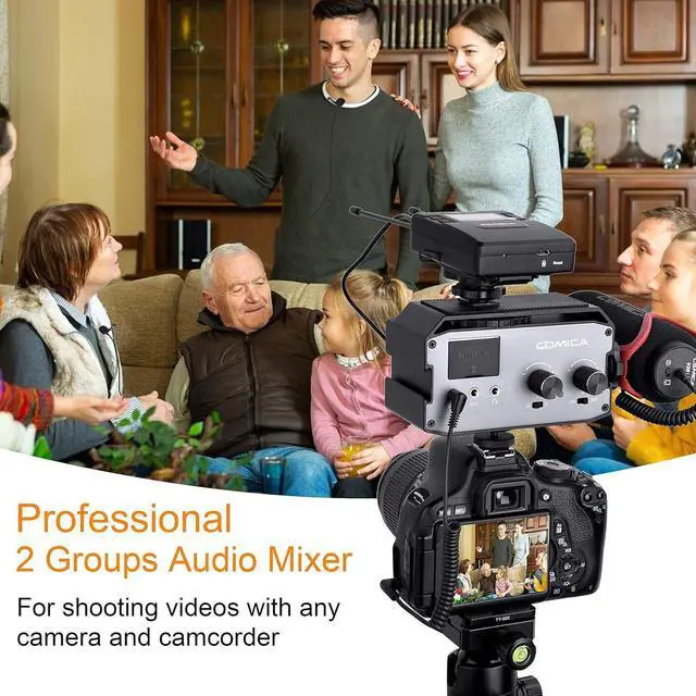 Alt view image 5 of 7 - CVM-AX3 Audio Mixer, Dual XLR/3.5mm/6.35mm Mic Preamp 9V Phantom Power with Real-time Monitor for Interview Guitar Recording Canon Nikon DSLR Camera Camcorder