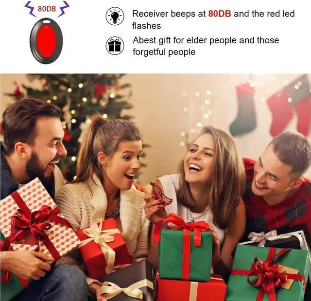 Alt view image 5 of 6 - Key Finder 80dB+ RF Item Locator Tags with 131ft. Working Range Wireless Remote Tracker for Wallet Phone Glasses Pet 1 RF Transmitter & 4 Receivers