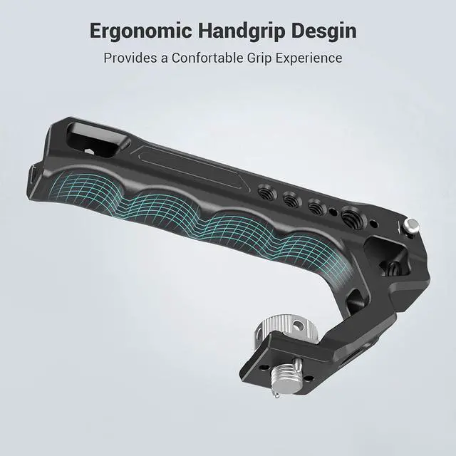 Alt view image 5 of 7 - Top Handle with Locating Holes for ARRI for Camera Cage, Ergonomic Design, with Anti-Off Designed Cold Shoe Adapter - 2165C