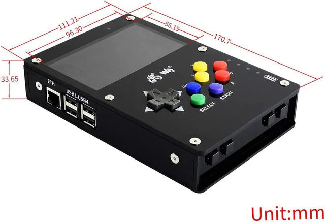 Alt view image 6 of 7 - Waveshare GamePi43 Portable Video Game Console Compatible with Raspberry Pi B+/2B/3B/3B+ 4.3inch IPS Display 800×480 Pixels Raspberry Pi 3B+ Included