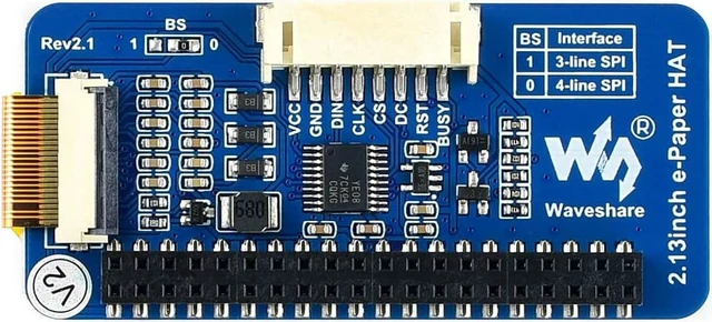 Alt view image 3 of 7 - Waveshare E-Paper Display Module in 2.13inch for Raspberry Pi Supports Red/Black/White Three-Color Display