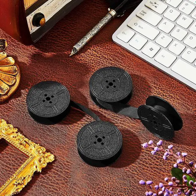 Alt view image 7 of 7 - 4 Pairs Universal Typewriter Ribbon Twin Spool Typewriter Ribbon Twin Spool Replacement Pack for Most Typewriter (Black)