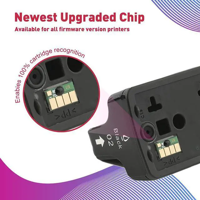 Alt view image 3 of 7 - HOTCOLOR 12 Pack + 1 Black Ink Cartridges  02 HP 02XL Photosmart 3310 C6180 C5280 C6280 Printer