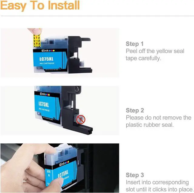 Alt view image 7 of 7 - E-Z Ink (TM) Compatible Ink Cartridge Replacement  LC75 LC71 LC79 XL to Use with MFC-J6510DW MFC-J6710DW MFC-J6910DW MFC-J280W MFC-J425W (5 Black, 3 Cyan, 3 Magenta, 3 Yellow) 14 Pack