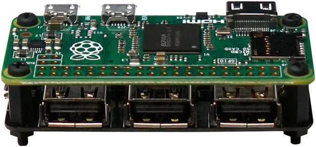 Alt view image 4 of 5 - MakerSpot 4-Port Stackable USB Hub HAT for Raspberry Pi Zero V1.3 (with Camera Connector) and Pi Zero W /2W (with Bluetooth & WiFi)
