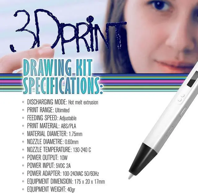 Alt view image 5 of 7 - MYNT3D Professional Printing 3D Pen with OLED Display