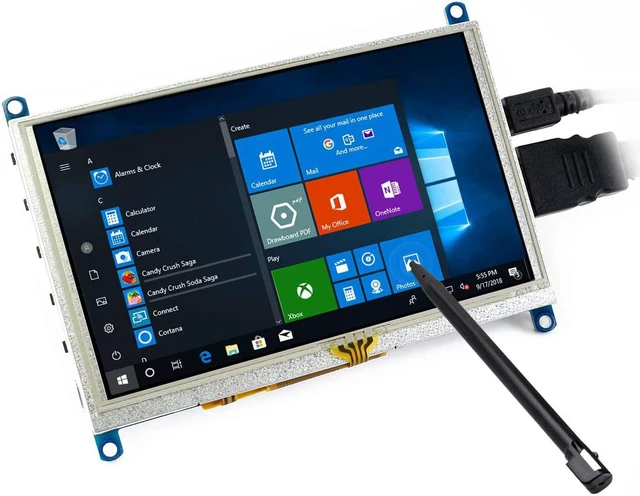Alt view image 2 of 7 - waveshare 5inch Resistive Touch Screen LCD (G) Compatible with Raspberry Pi 5/4B/3B/Zero/Zero W/Zero 2W/Pico/Pico W/Pico WH PC 800×480 HDMI Display