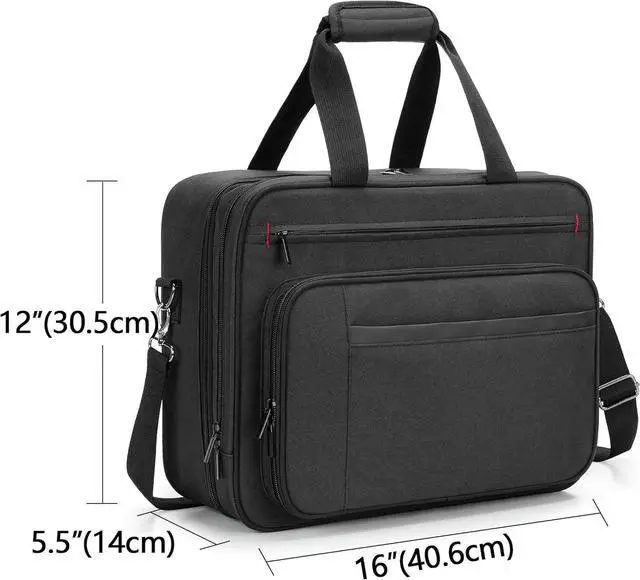 Alt view image 6 of 7 - samdew Double-layer Portable Mobile Printer Storage Bag Compatible with HP Tango/Tango X, HP Officejet 250/200, Printer Carrying Case with 15.6" Laptop Layer, Shoulder & Trolley Strap, Bag Only