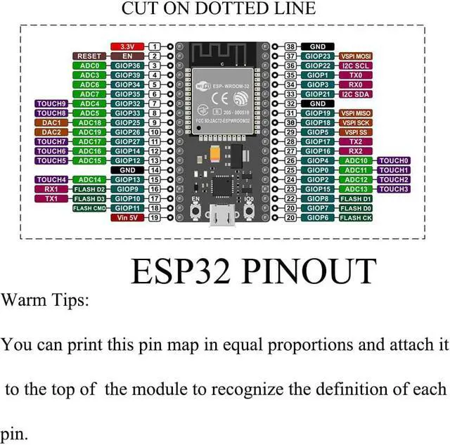 Alt view image 6 of 7 - 10PCS ESP32S ESP32 ESP-WROOM-32 Development Board 2.4GHz Dual-Core WiFi +Bluetooth 2 Function Microcontroller for Arduino