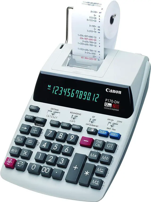 Alt view image 20 of 20 - Canon P170-DH-3 Printing Calculator Black/Red Print 2.3 Lines/Sec 2204C001