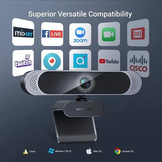 Alt view image 7 of 7 - 4K Webcam, DEPSTECH DW49 HD 8MP Sony Sensor Autofocus Webcam with Microphone, Privacy Cover and Tripod, Plug and Play USB Computer Web Camera for Pro Streaming/Online Teaching/Video Calling/Zoom/Skype