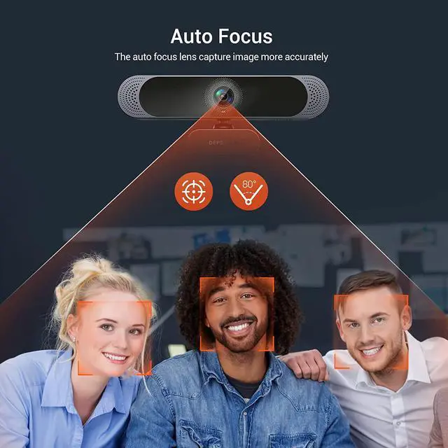 Alt view image 4 of 7 - 4K Webcam, DEPSTECH DW49 HD 8MP Sony Sensor Autofocus Webcam with Microphone, Privacy Cover and Tripod, Plug and Play USB Computer Web Camera for Pro Streaming/Online Teaching/Video Calling/Zoom/Skype