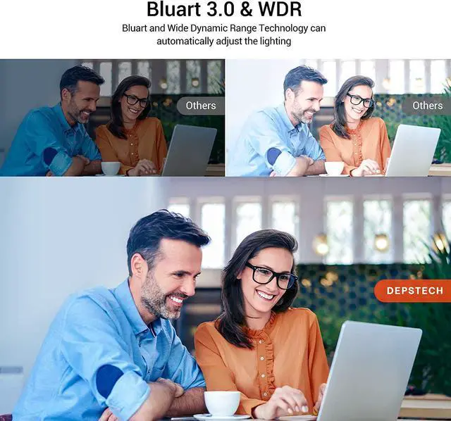 Alt view image 3 of 7 - 4K Webcam, DEPSTECH DW49 HD 8MP Sony Sensor Autofocus Webcam with Microphone, Privacy Cover and Tripod, Plug and Play USB Computer Web Camera for Pro Streaming/Online Teaching/Video Calling/Zoom/Skype