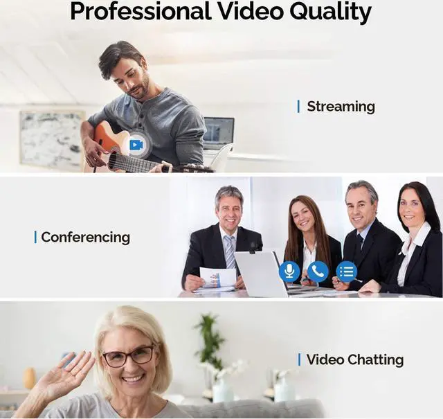 Alt view image 6 of 7 - Streaming Webcam 1080P, 960A HD Web Camera USB Web Cam for Gaming Conferencing Video Chatting Mac Windows Desktop Computer Laptop Wide Angle Webcam with Ring Light & Microphone & Tripod