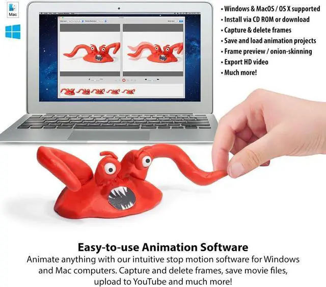 Alt view image 4 of 7 - Complete HD Stop Motion Animation Kit | Stop Motion Animation Software with Full HD 1080P Camera, Animation Software & Book (Windows & OS X)