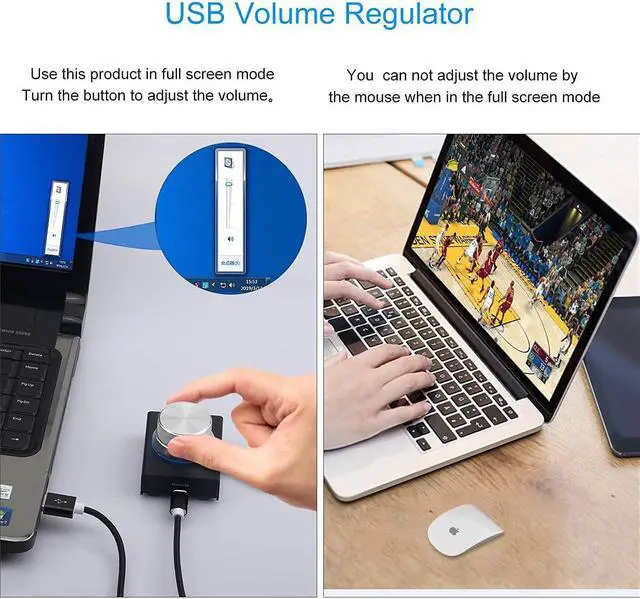 Alt view image 2 of 7 - USB Volume Control, AIMOS Lnline Volume Knob Lossless Audio Computer with 6.57ft USB Cable Mute Volume Control and PC Speakers Switch Control Module for XP, MAC, Vista, Win 7, 8, 10, Android Etc