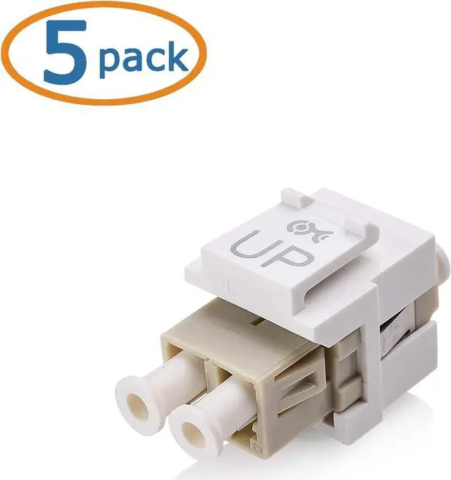 Alt view image 2 of 6 - Cable Matters 5-Pack LC UPC Duplex Fiber Optic Keystone Coupler Jack, OM1/OM2/OM3/OM4 Multimode, OS2 Single Mode Support