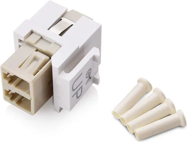 Alt view image 4 of 6 - Cable Matters 5-Pack LC UPC Duplex Fiber Optic Keystone Coupler Jack, OM1/OM2/OM3/OM4 Multimode, OS2 Single Mode Support