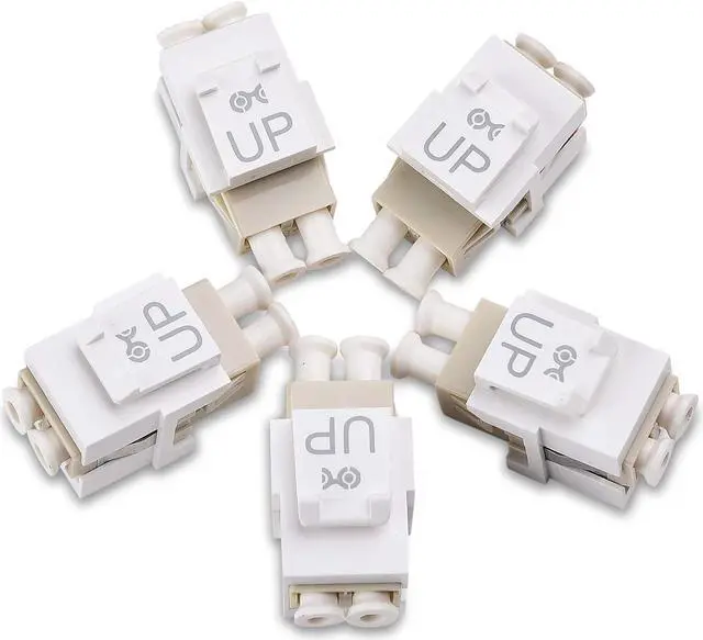 Alt view image 5 of 6 - Cable Matters 5-Pack LC UPC Duplex Fiber Optic Keystone Coupler Jack, OM1/OM2/OM3/OM4 Multimode, OS2 Single Mode Support