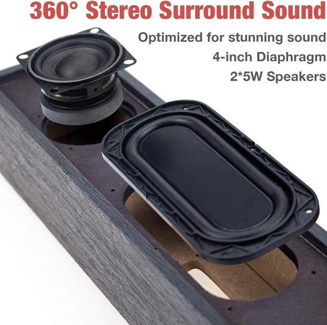 Alt view image 7 of 7 - MICA Computer Speakers, Bluetooth 5.0 Wireless Computer Sound Bar, Wooden Mini Soundbar, USB Powered PC Speakers for Computer Laptop Smartphone Tablet, Aux Connection, Comes with Adapter, Black (M30T)