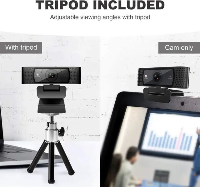 Alt view image 3 of 6 - HD Webcam 1080P with Microphone & Cover Slide, 928A Pro USB Computer Web Camera Video Cam for Streaming Gaming Conferencing Mac Windows PC Laptop Desktop