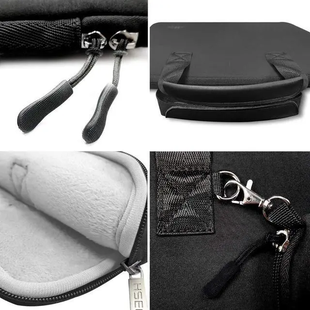 Alt view image 6 of 7 - Hseok 13-14 inches Laptop Sleeve Elastic Neoprene Case, Water Repellent Notebooks Hand Bag with Handle and Small Case,Black
