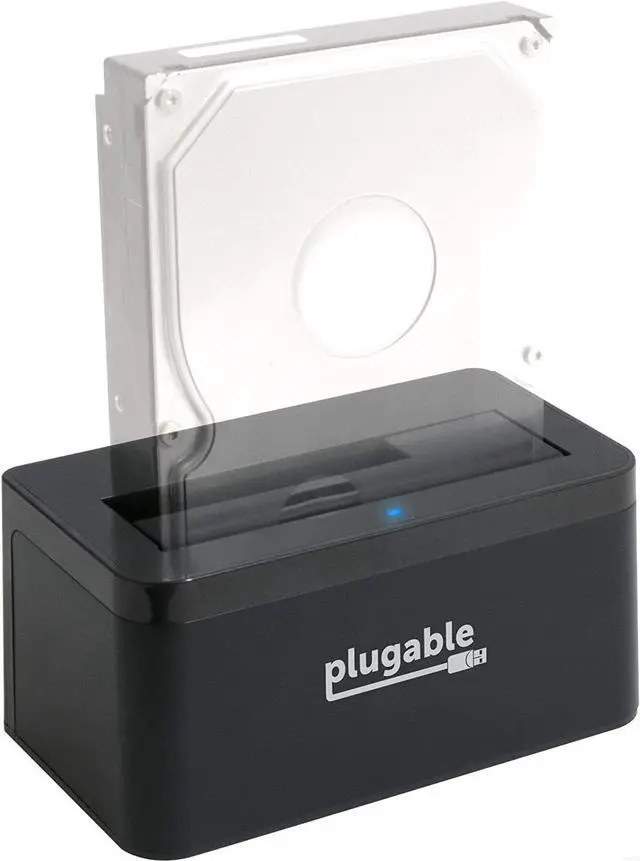 Main image of Plugable USB 3.1 Gen 2 10Gbps SATA Upright Hard Drive Dock and SSD Dock (Includes Both USB-C and USB 3.0 Cables, Supports 10TB+ Drives).