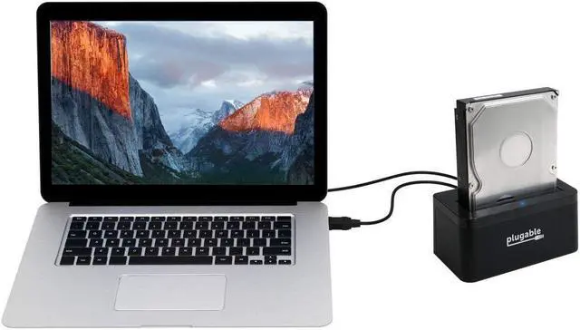 Alt view image 4 of 6 - Plugable USB 3.1 Gen 2 10Gbps SATA Upright Hard Drive Dock and SSD Dock (Includes Both USB-C and USB 3.0 Cables, Supports 10TB+ Drives).