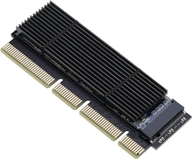 Alt view image 6 of 7 - NVME Adapter PCIe x16 with Heat Sink, Support M.2 NVMe Key M SSD 2230,2242,2260,2280 SSD to PCI-E Adapter for PC Desktop