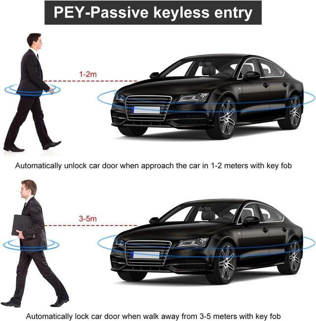 Alt view image 5 of 7 - Car Alarm System Push Start System Smart Key PKE Car Security Alarm Passive Keyless Entry Engine Start Stop Push Button Remote Starter Shock Sensor Alarm Universal for Most 12V Cars