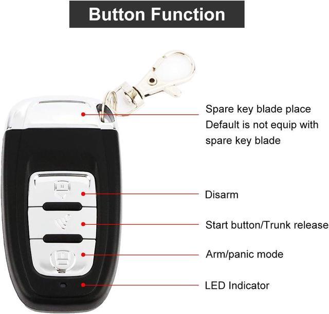 Alt view image 4 of 7 - Car Alarm System Push Start System Smart Key PKE Car Security Alarm Passive Keyless Entry Engine Start Stop Push Button Remote Starter Shock Sensor Alarm Universal for Most 12V Cars