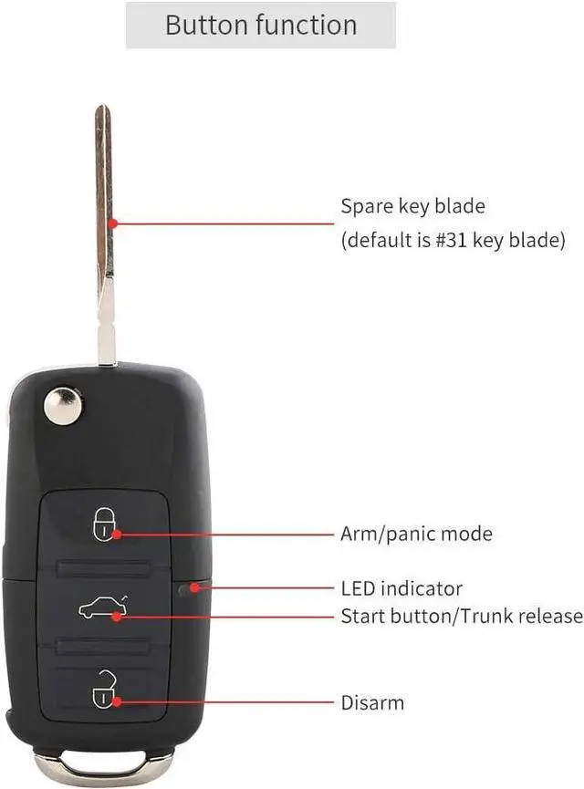 Alt view image 2 of 7 - EC002-V-NS Passive keyless Entry PKE car Alarm Push Button Start Remote Engine Start Touch Password keypad Entry Vibration Alarm DC12V