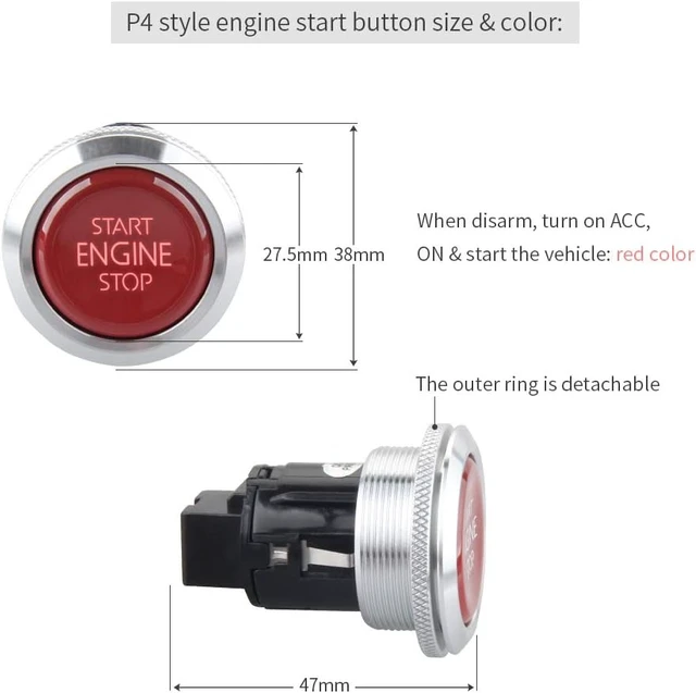 Alt view image 2 of 7 - ES002-P4 Push Engine Start/Stop Keyless Go Module with Optional Remote Start For Automatic Transmission Cars with Central Lock & Keyless Entry/Alarm System