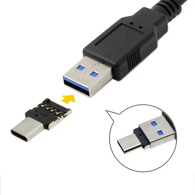Alt view image 7 of 7 - 5pcs Ultra Mini Type-C USB-C to USB 2.0 OTG Adapter for Cell Phone Tablet & USB Cable & Flash Disk